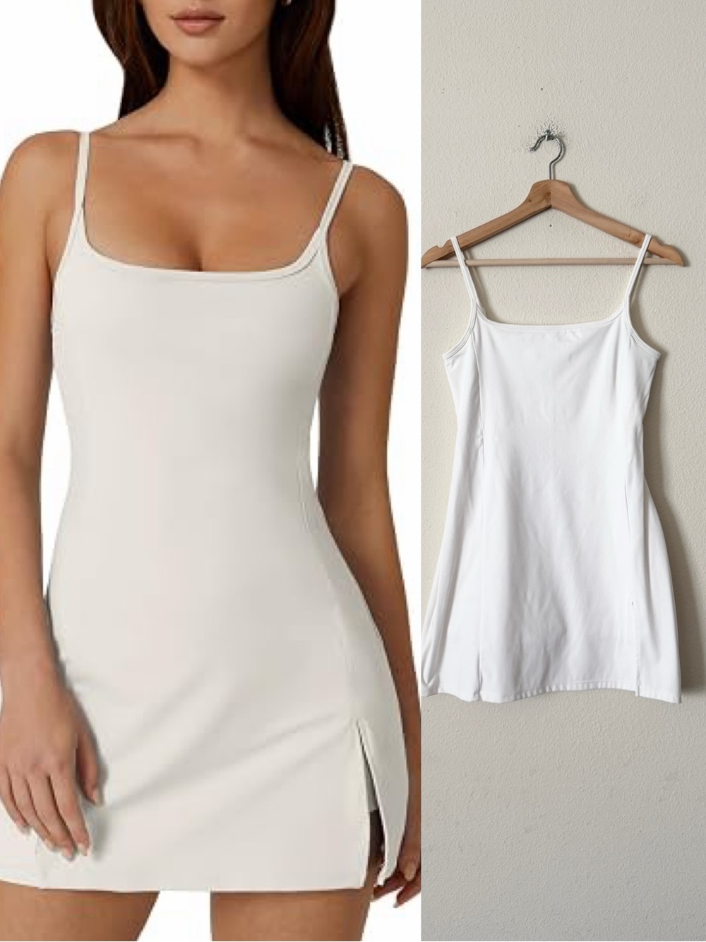 Quinsen MEDIUM white shortie liner mini tennis dreas